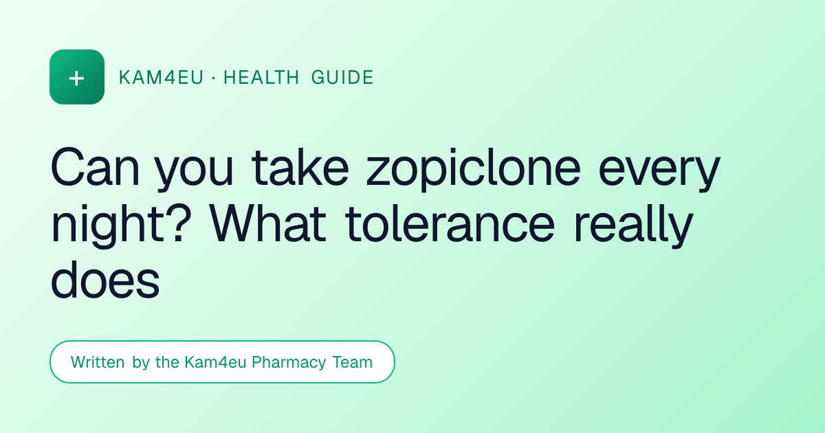 Can you take zopiclone every night? What tolerance really does
