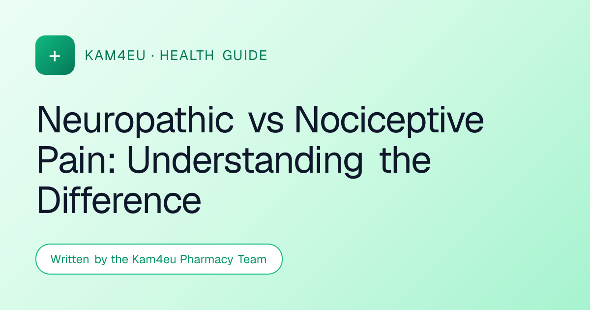 Neuropathic vs Nociceptive Pain: Understanding the Difference