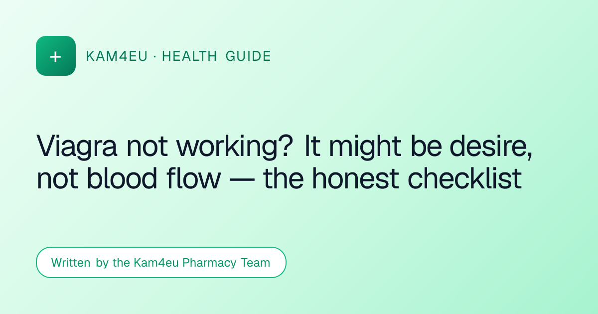 Viagra not working? It might be desire, not blood flow — the honest checklist