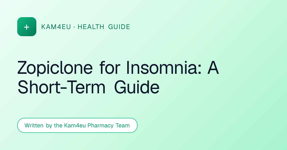 Zopiclone for Insomnia: A Short-Term Guide